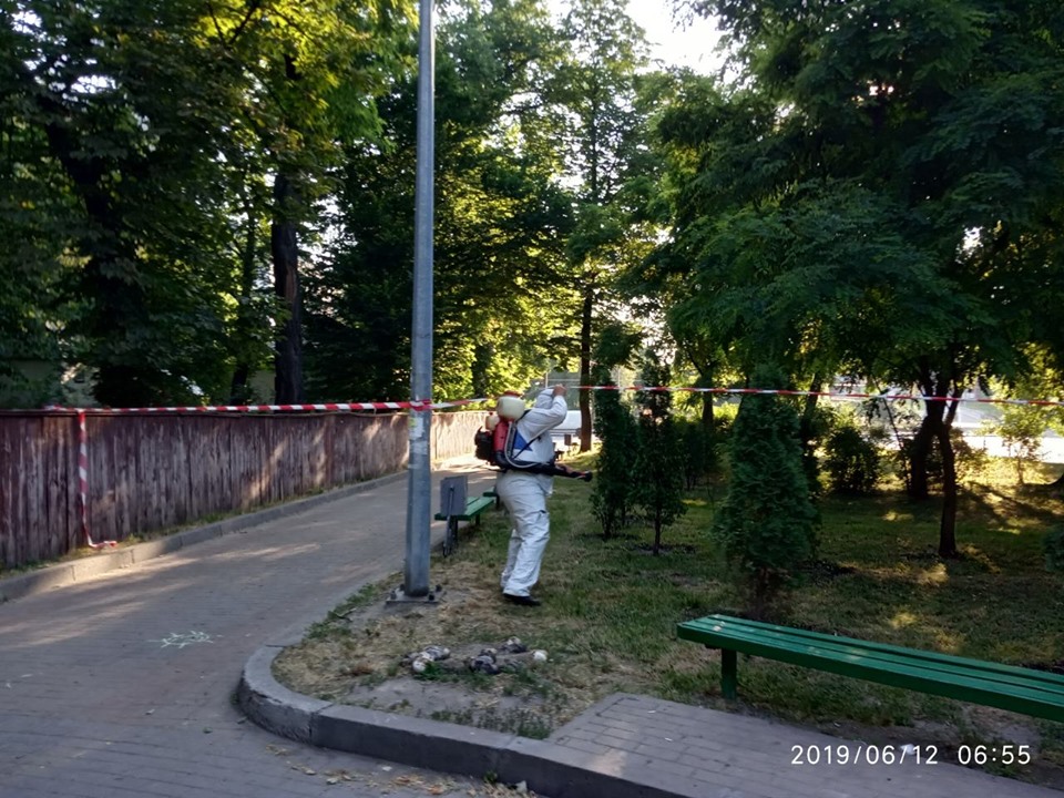 парк, обработка от клещей